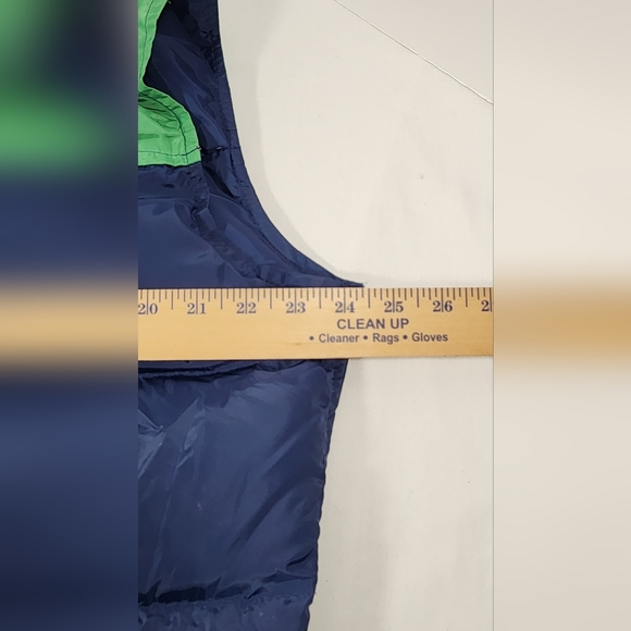 VINTAGE Skitique Unisex Vest Full Zip Vest Gray Duck Down Insulated Large Blue - Picture 8 of 12